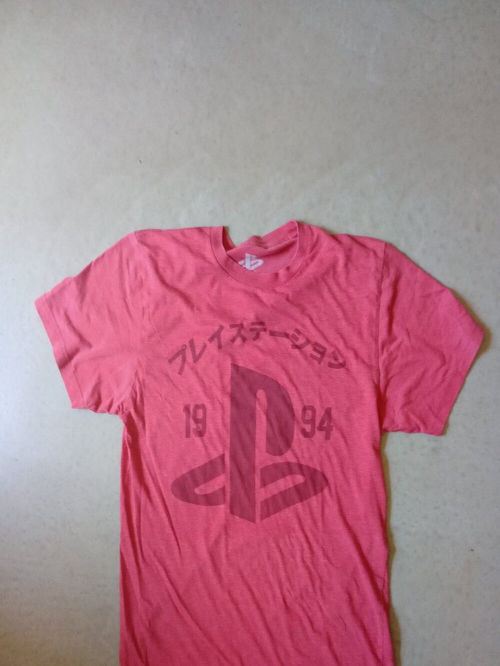 [PlayStation] Men's M Red Japanese T-shirt